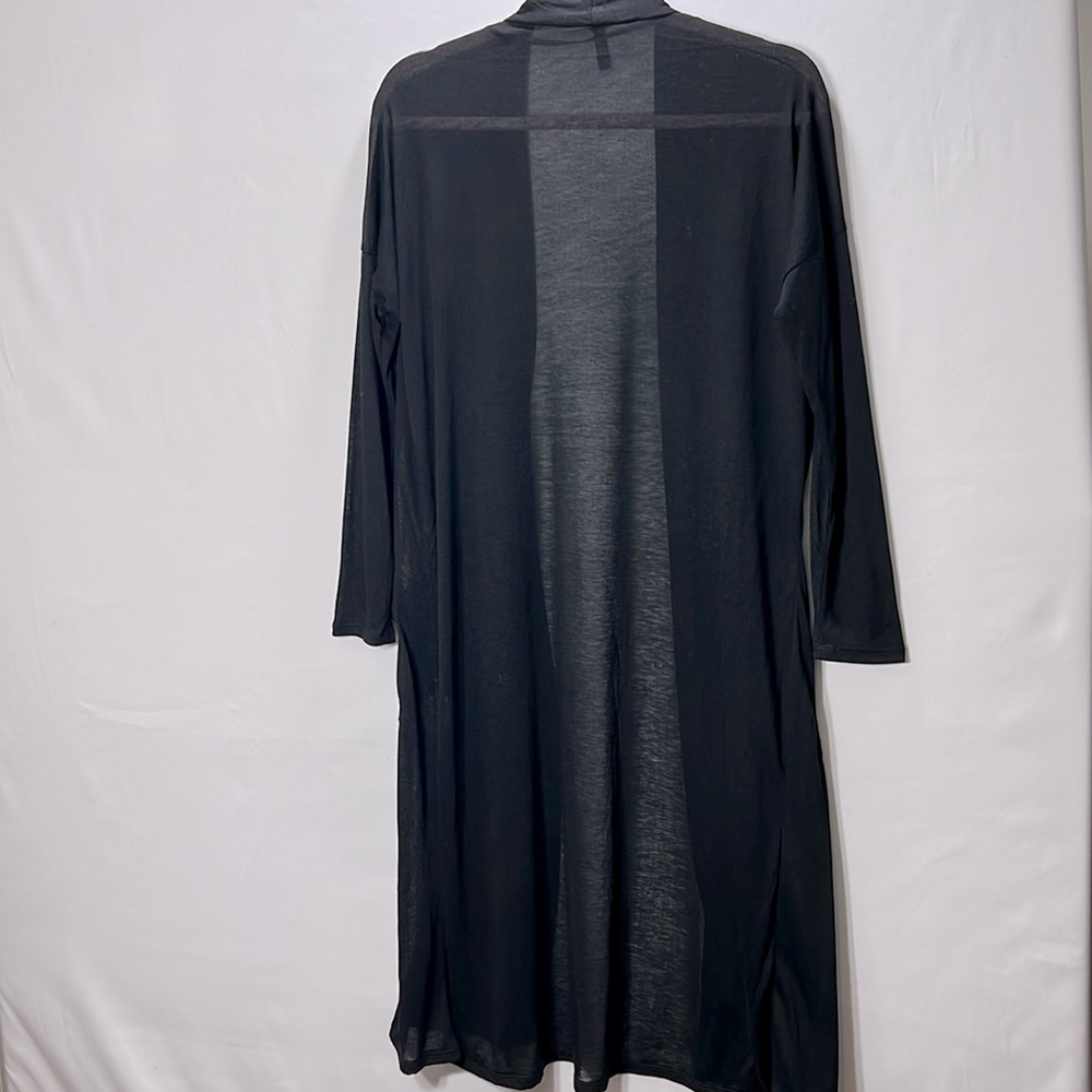 BCBGMAXAZRIA Woman Black Open Front Long Sleeve Sweater withTwo Pockets Size M - Picture 4 of 6